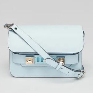 NWT PROENZA SCHOULER Light Blue Grained Calfskin Leather PS11 Mini Classic Bag